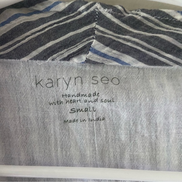 Karyn Seo Women’s Small Embroidered Open Front Kimono Wrap Cardigan 100% Cotton - Picture 5 of 8